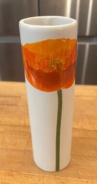 Vintage 1990s Amano Scheurich 606-20 German Poppy Vase 7.75"
